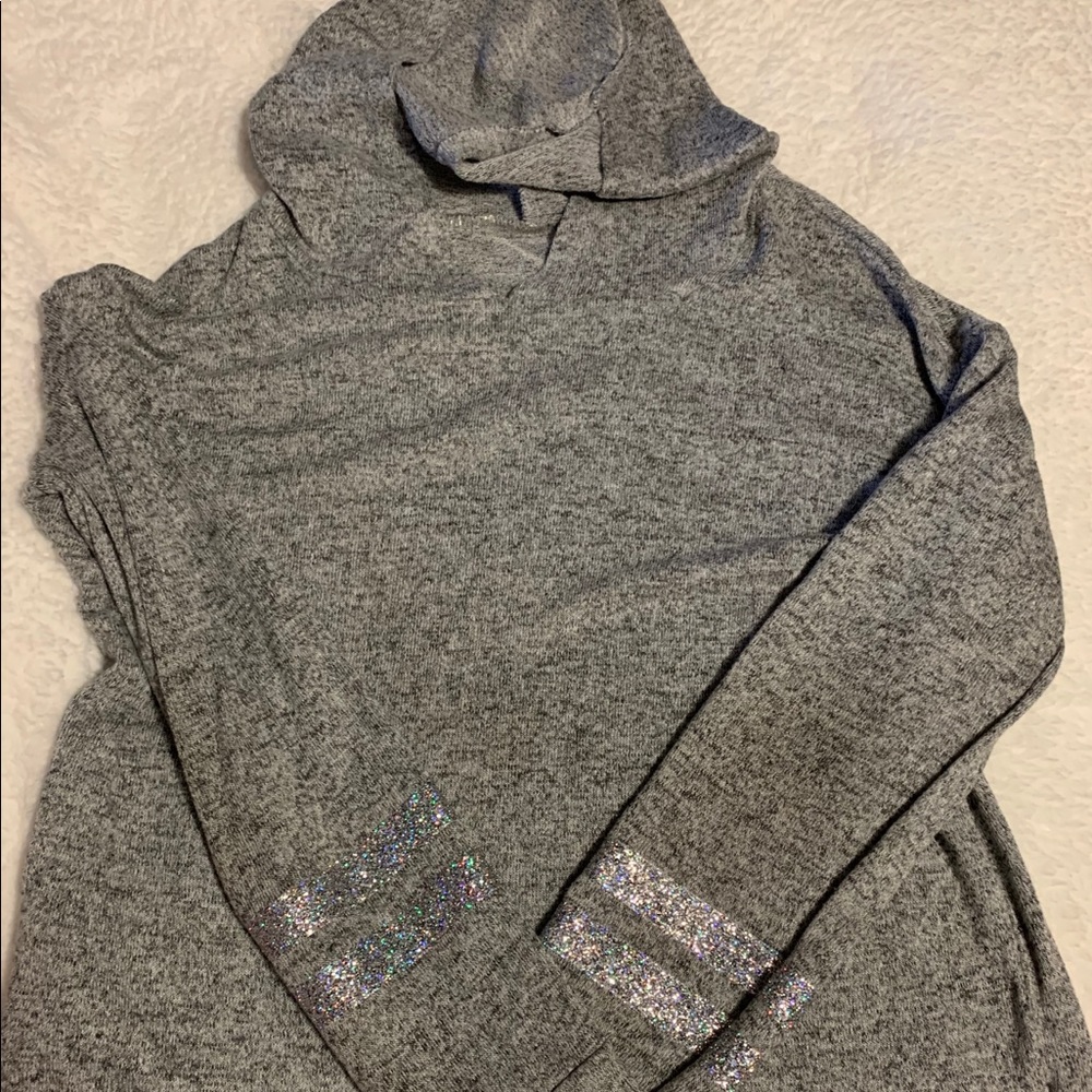 💕 GIRLS hooded long sleeve glitter shirt